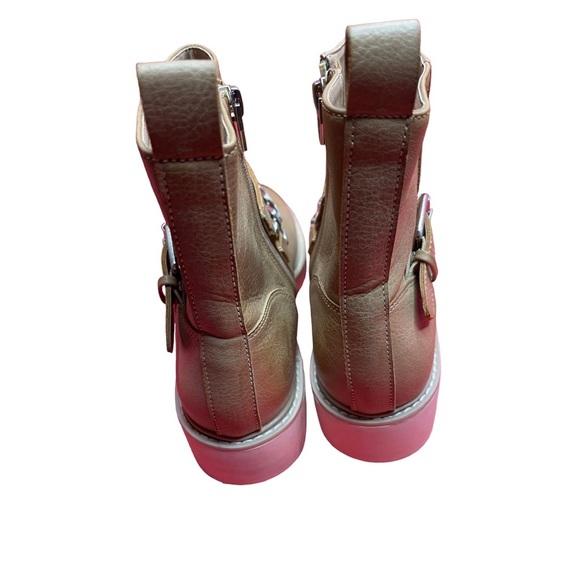 Dolce Vida Paulie Buckle & Chain Strap Biker Boots Sz 9 - Picture 4 of 7